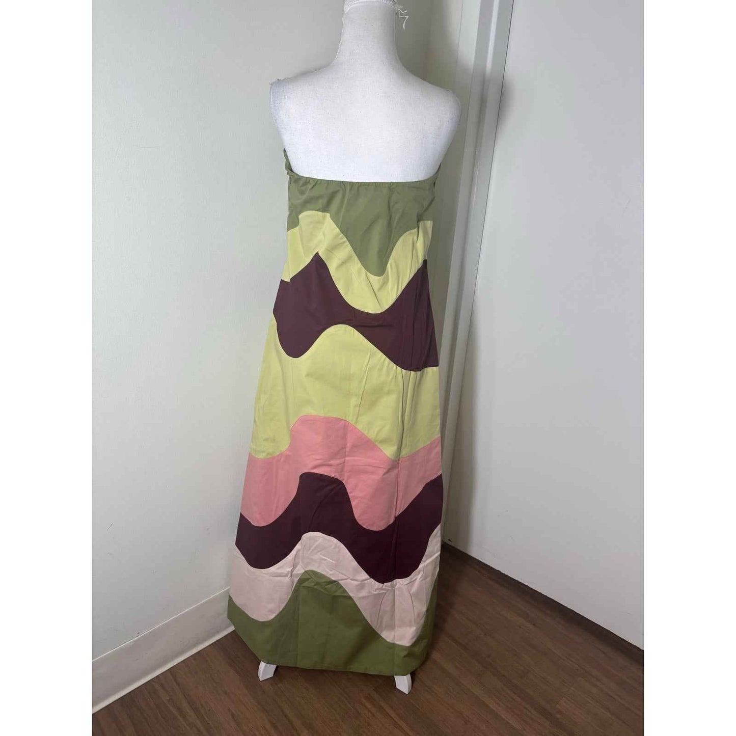 Adriana Degreas Strapless A Line Colorwave Dress Sz M
