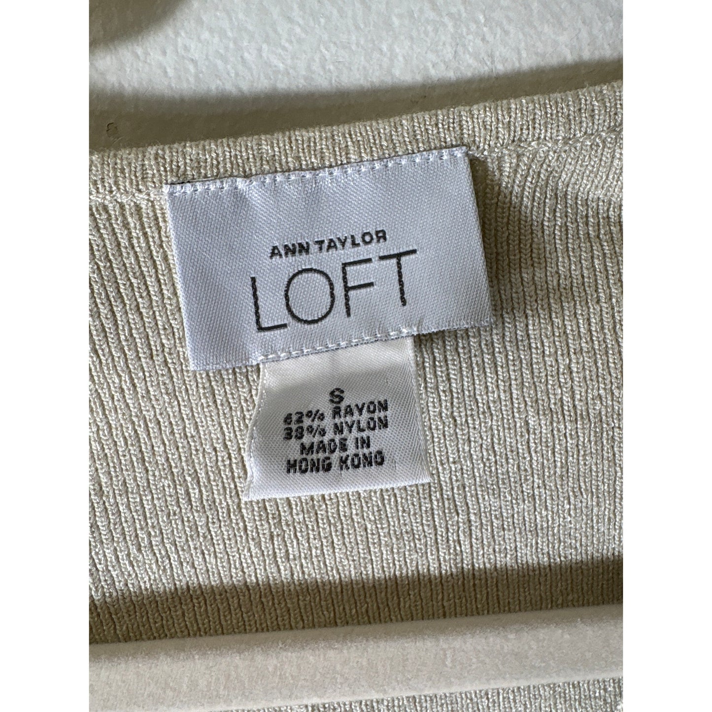 Loft Oatmeal Long Sleeve Knit Cardigan Sweater Sz S