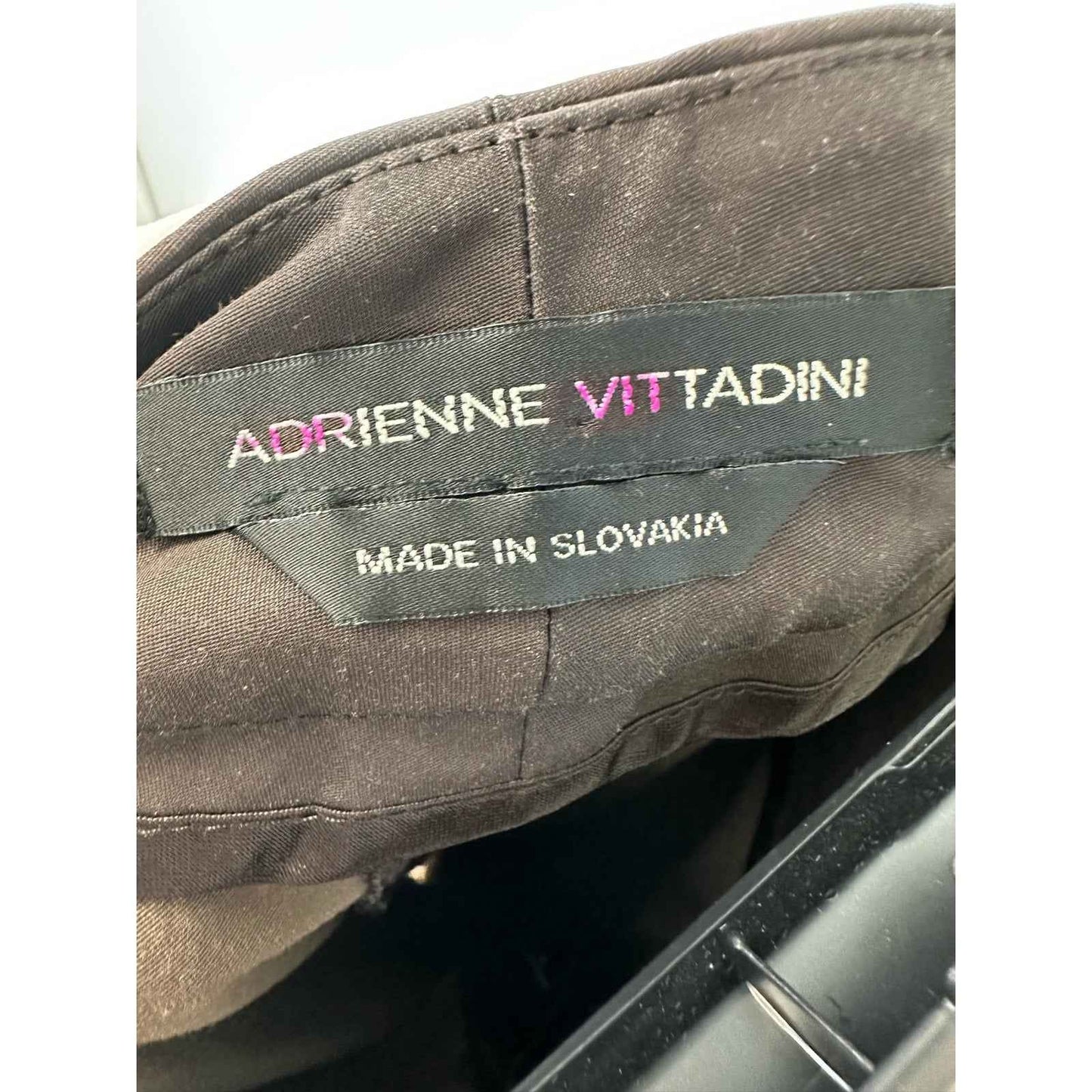 Adrienne Vittadini Brown Satin Straight Leg Dress Pants Sz 8