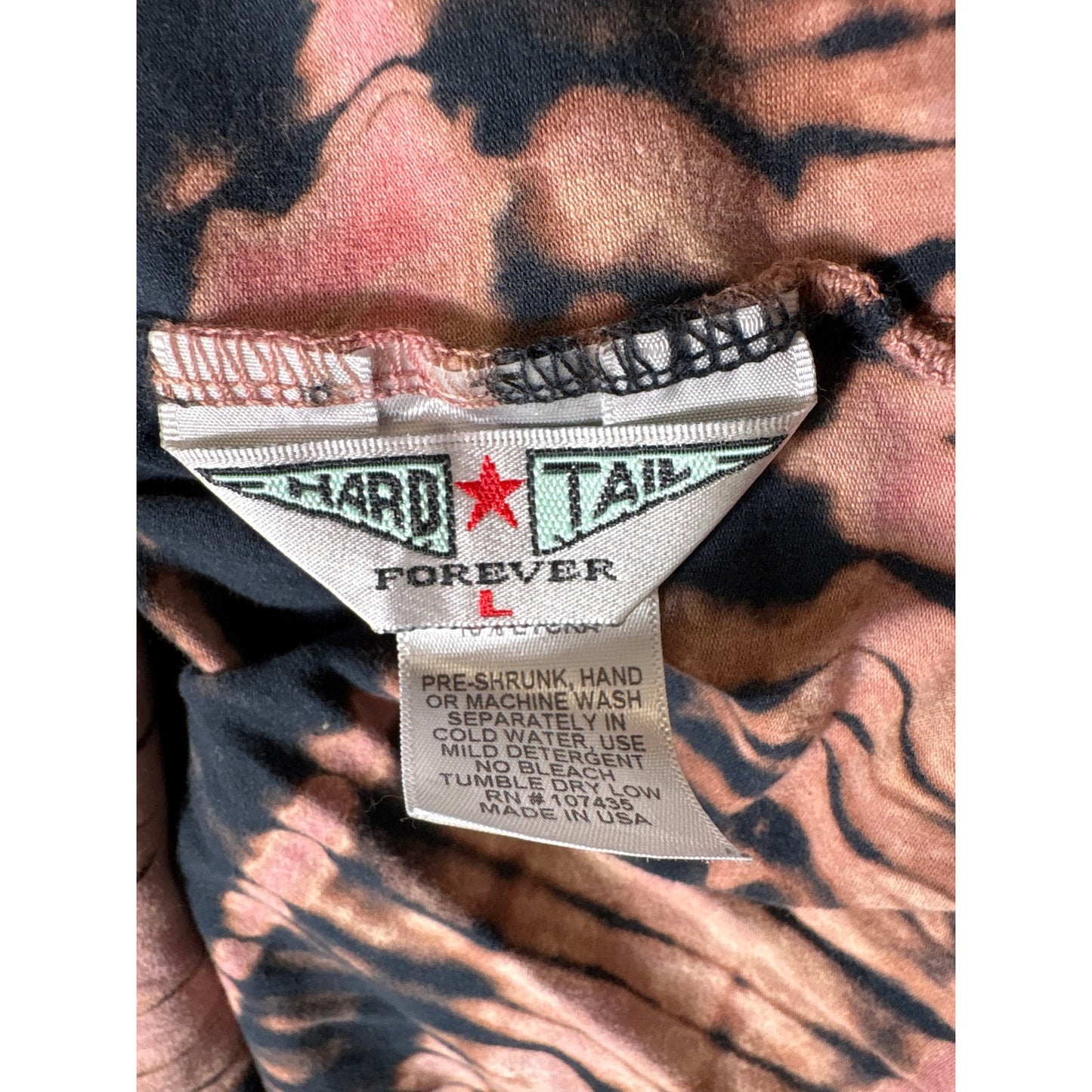 Hard Tail Navy Pink Tie Dye Long Sleeve Athletic Shirt Sz L