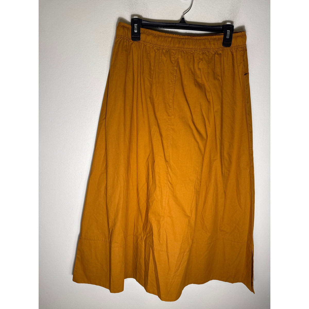NWT Lilla P Dark Orange Long Poplin Skirt Sz M