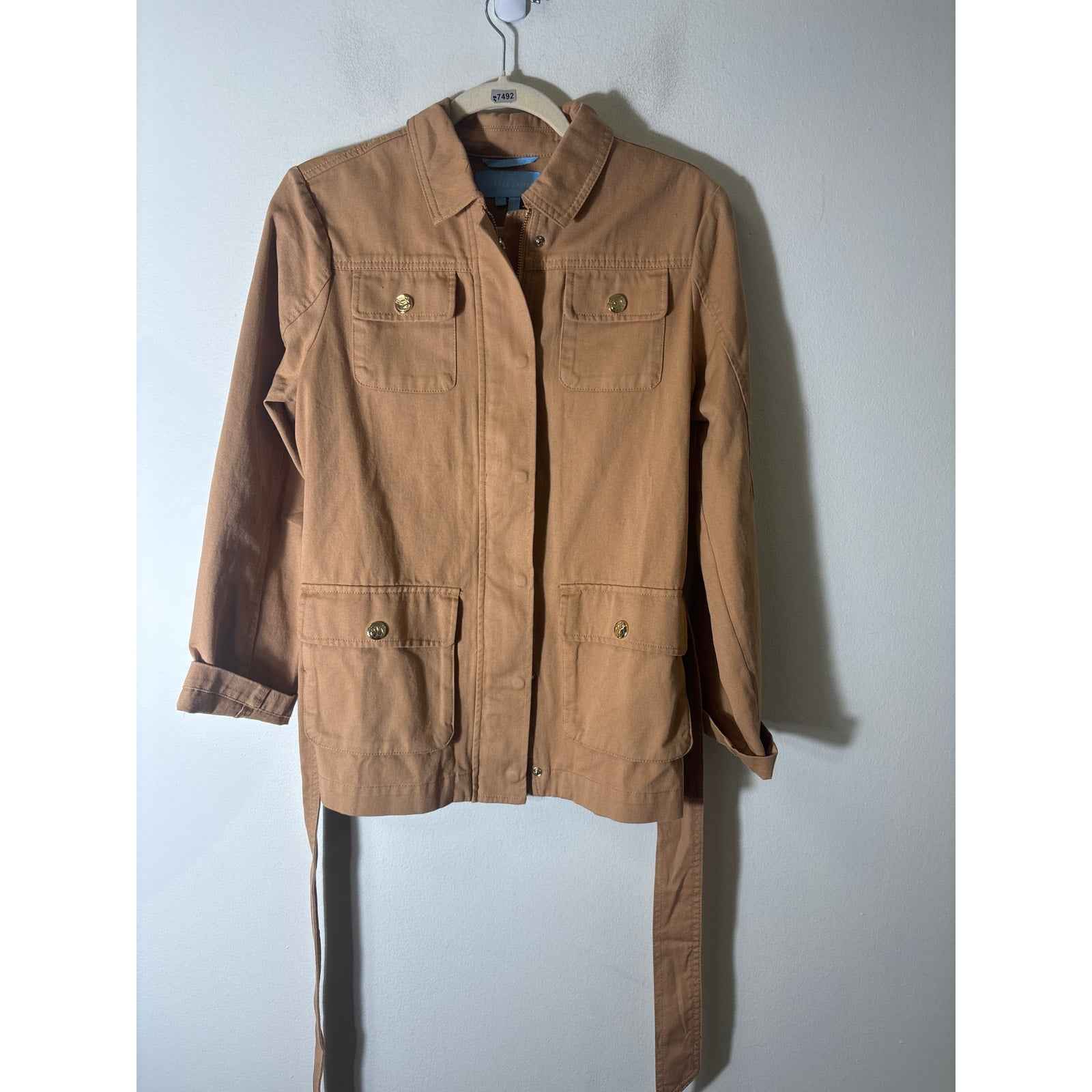 Draper James Camel Colored Long Sleeve Zip Up Jacket Sz S