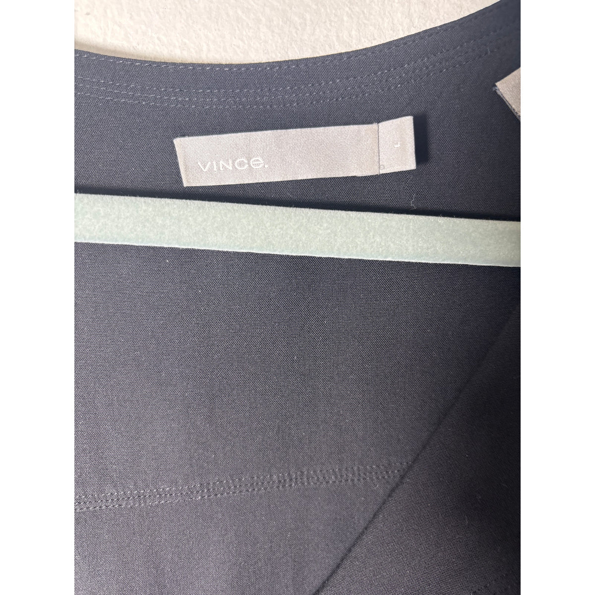 Vince Black Long Sleeve Tassle Ties Shirt Sz L