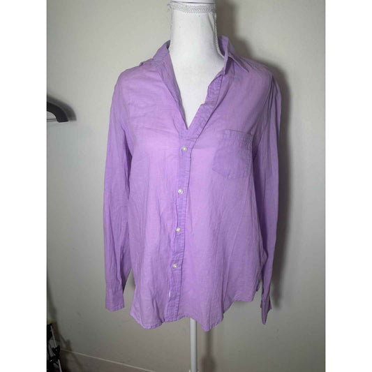 Frank & Eileen Purple Long Sleeve Button Up Shirt Sz XS