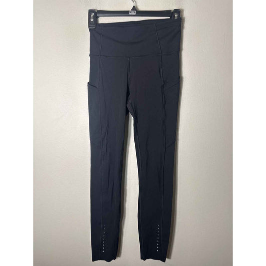 Lululemon Black Athletic Ankle Leggings has Phone Pocket Sz 4