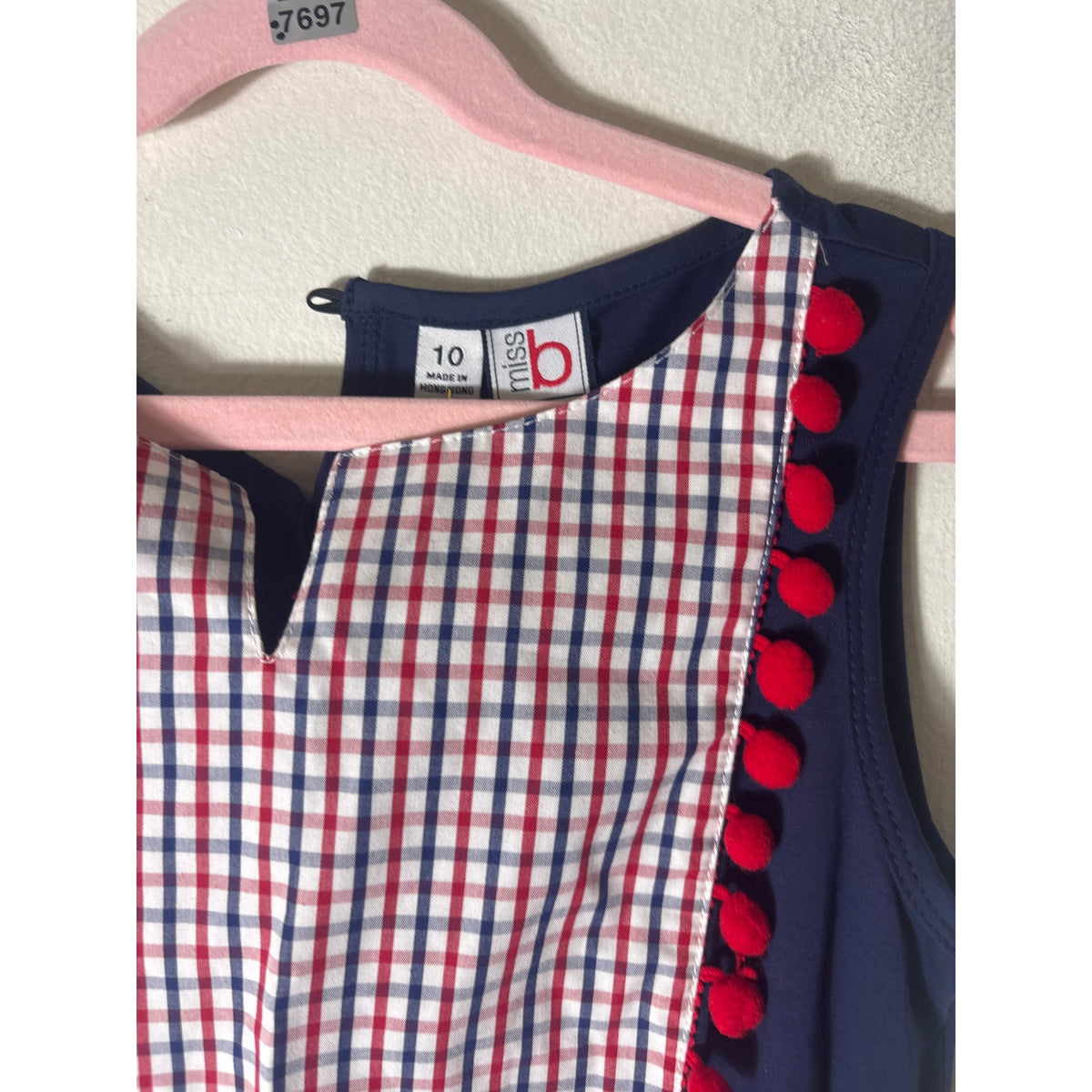 NWT Girls Miss B Navy and Red Sleeveless Long Dress Sz 10