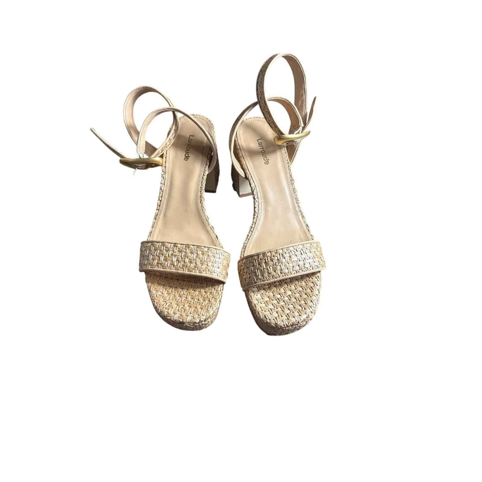 Larroude Woven Heel Sandals Sz 8.5