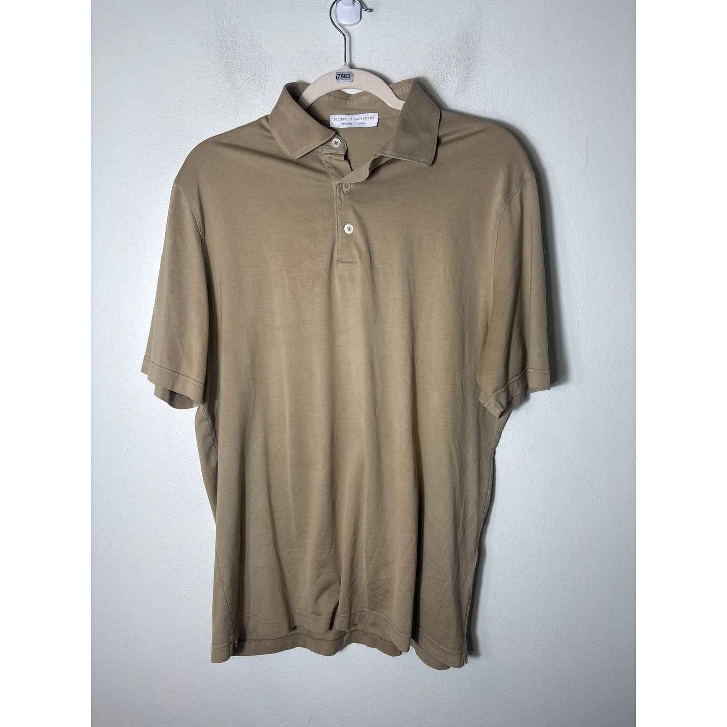 Men's Filippo De Laurentiis Khaki Soft Tee Polo Sz 52 (large)