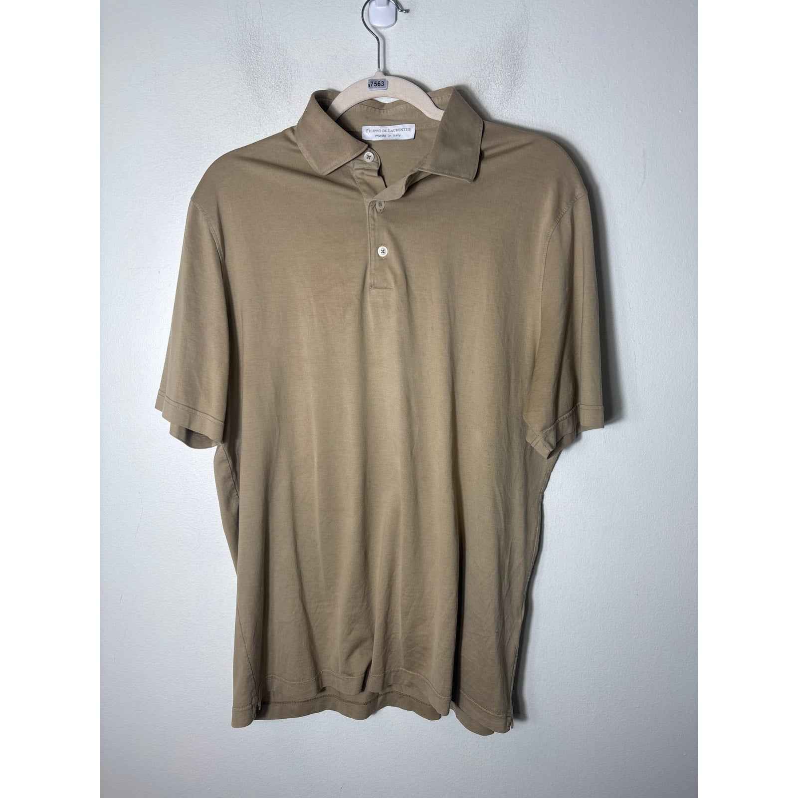 Men's Filippo De Laurentiis Khaki Soft Tee Polo Sz 52 (large)