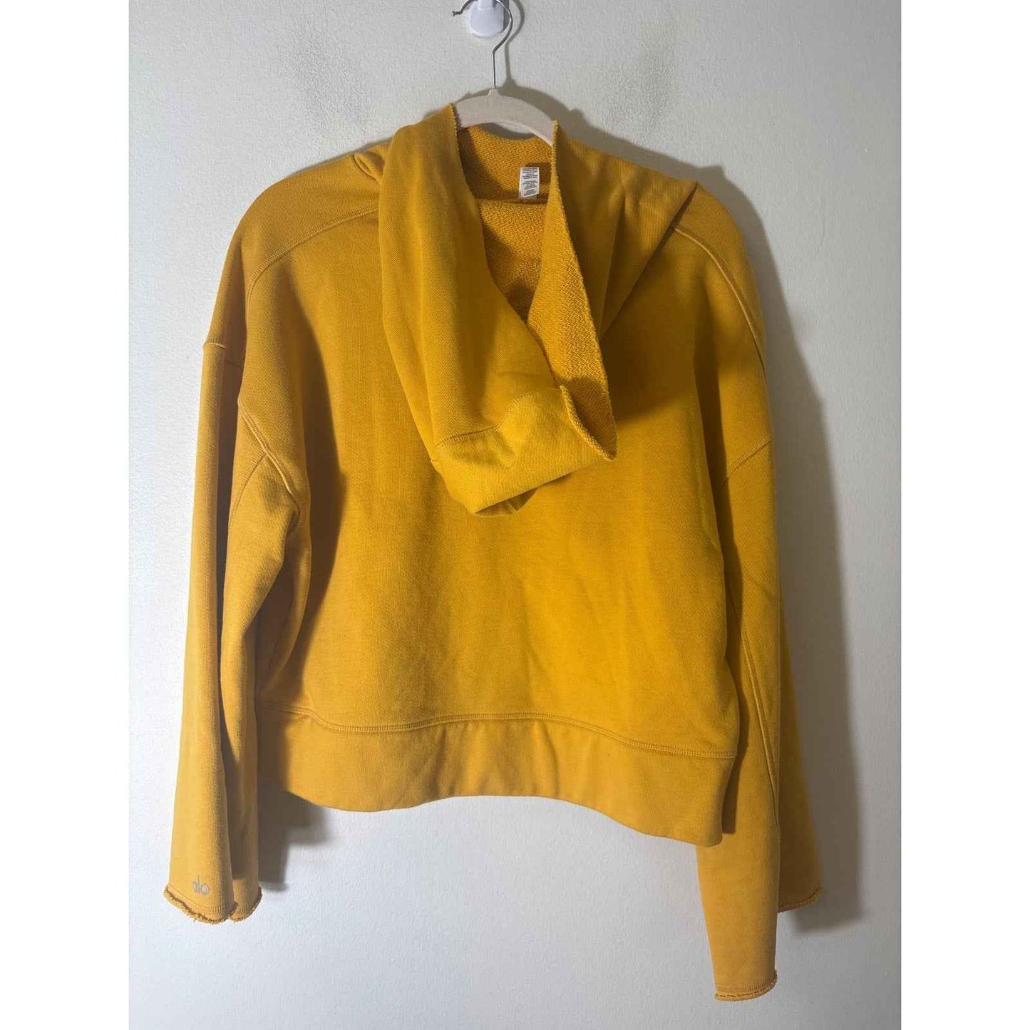 Alo Yoga Marigold Yellow Long Sleeve Hooded Sweatshirt Sz S