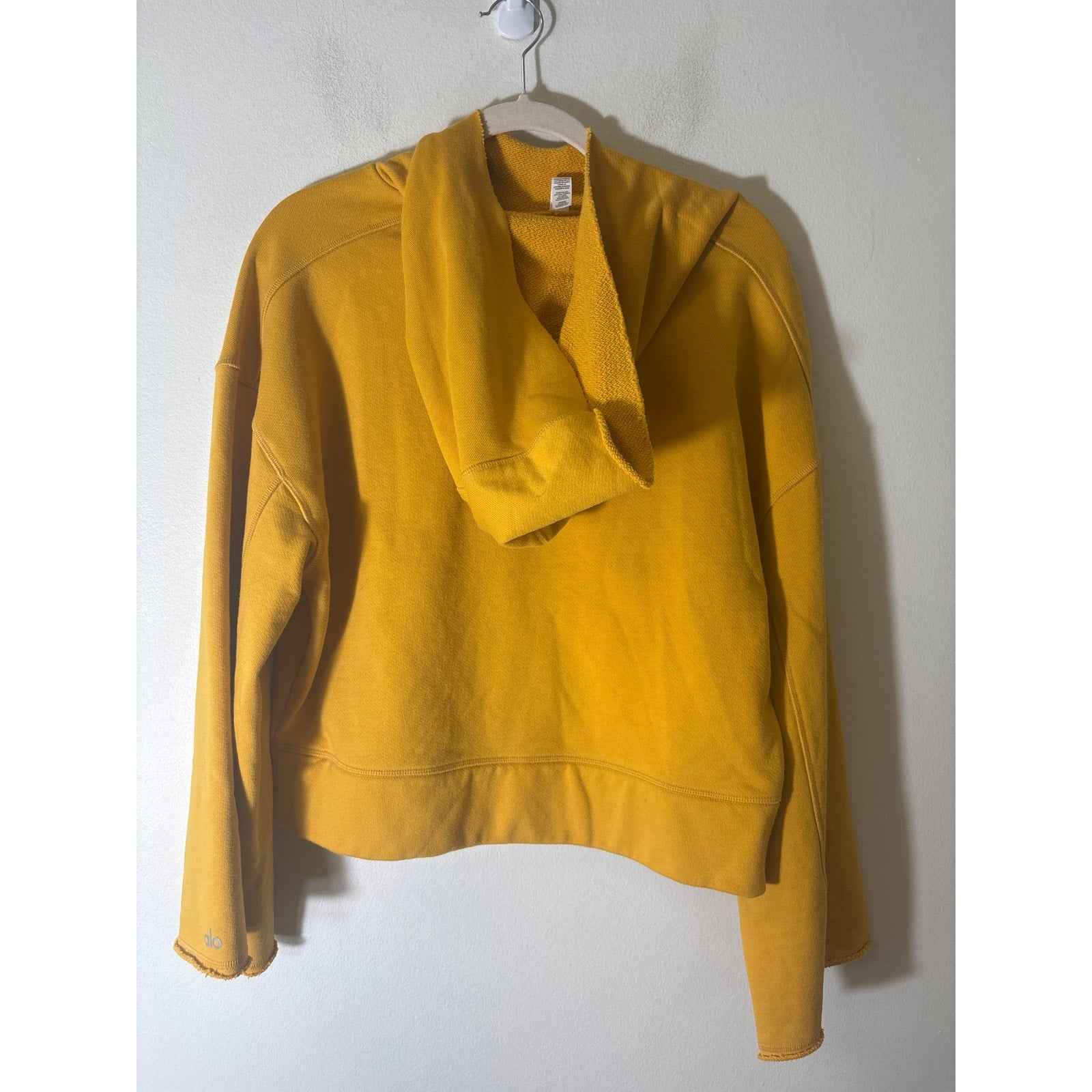 Alo Yoga Marigold Yellow Long Sleeve Hooded Sweatshirt Sz S
