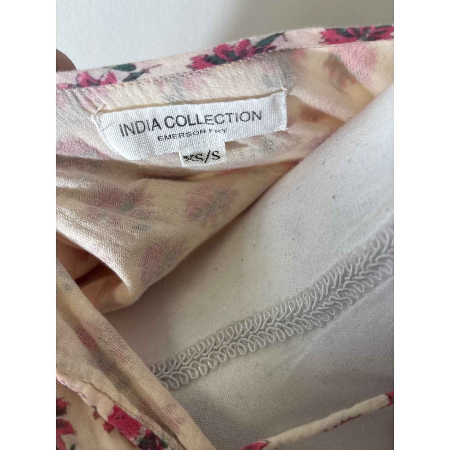 India Collection Emerson Fry Pink Floral Short Sleeve Mini Dress sz XS/S