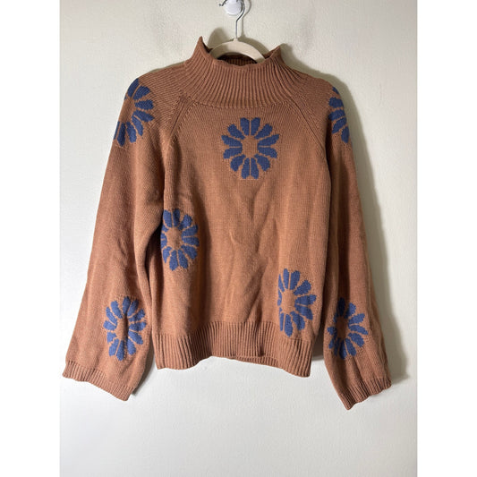 NWT Made With Love Mauve Long Sleeve Knit Mock Neck Sweater sz S
