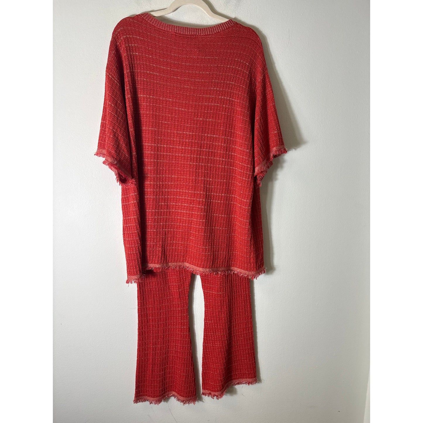 Zara Orange and Gold Thread Sweater Set Sz S