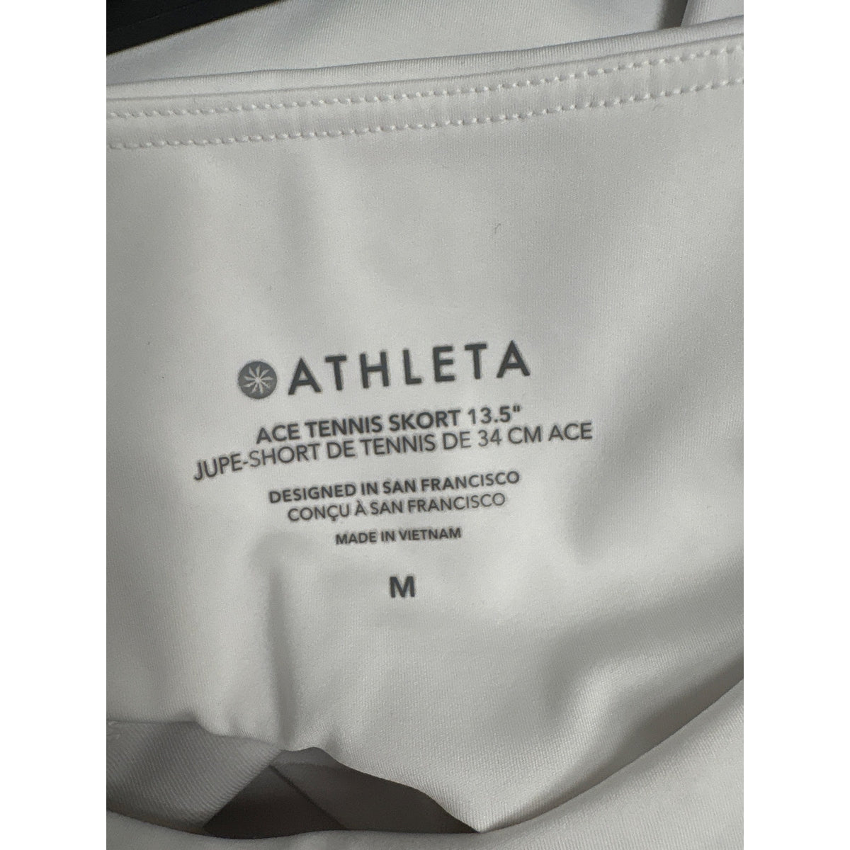Athleta Crisp White Athletic Tennis Skirt/Skort Sz M