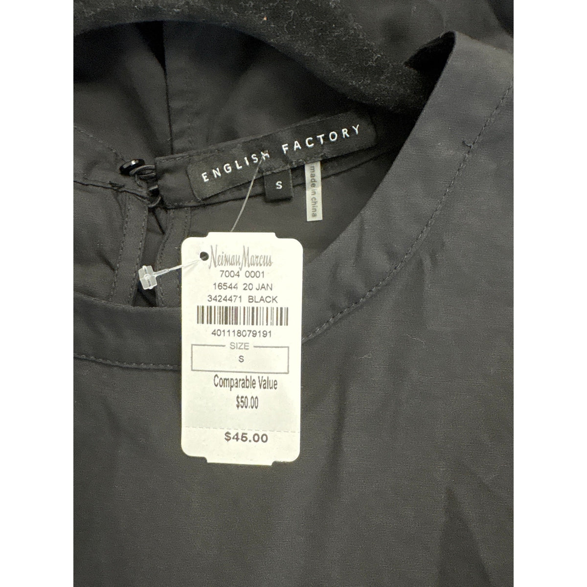 NWT English Factory Black Sleeveless Open Back Top Sz S