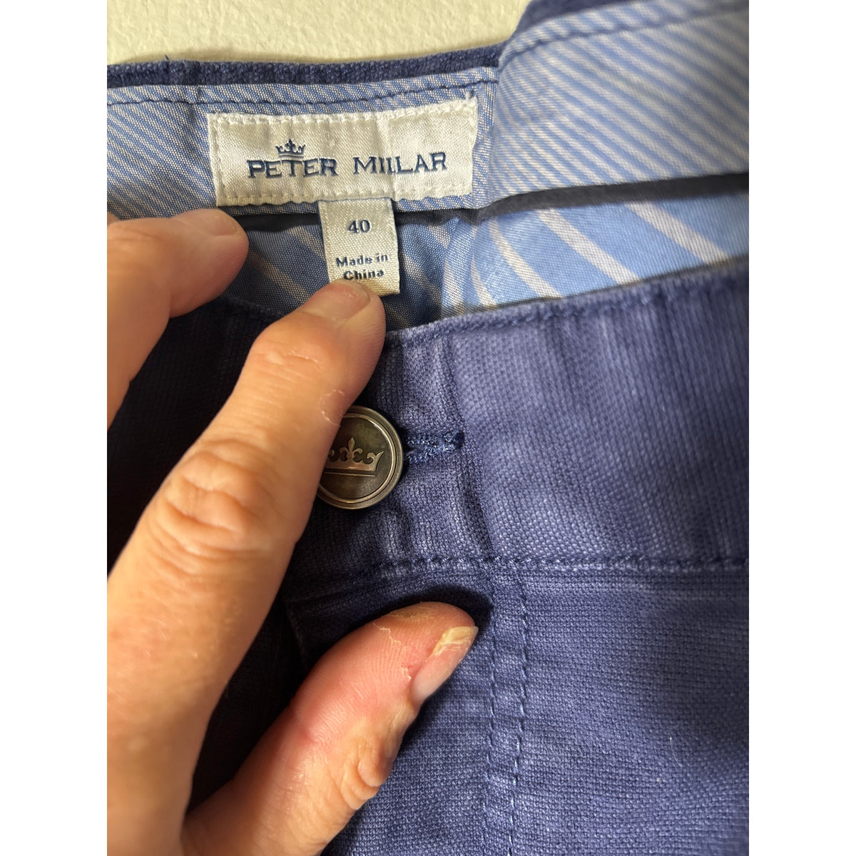 Mens Peter Millar Navy Denim Slacks Sz 40