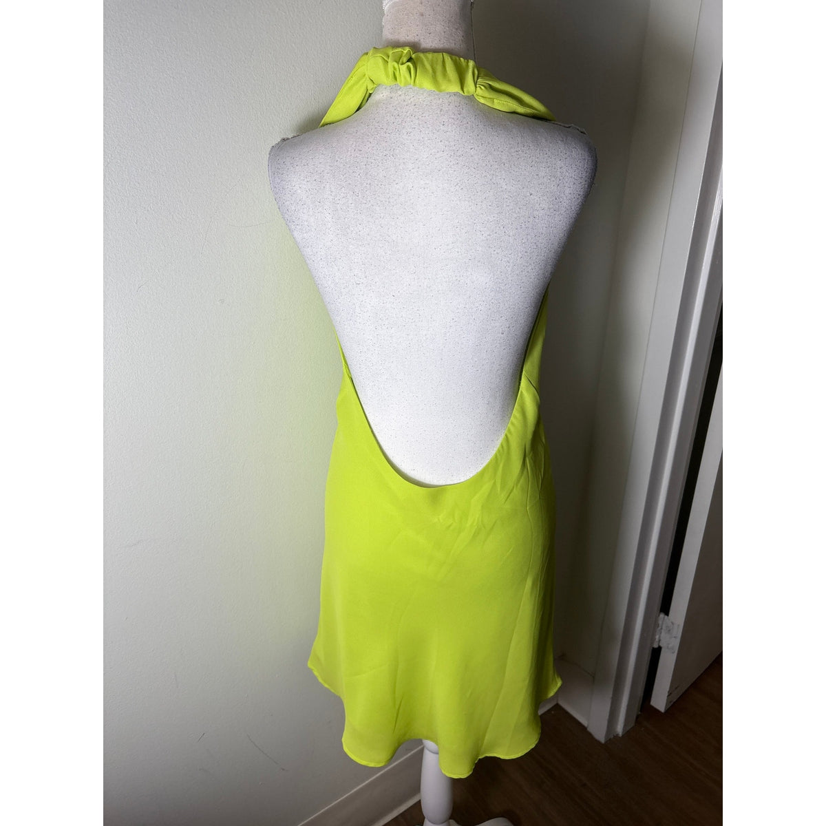 Show Me Your Mumu Neon Yellow Halter Cocktail Dress Sz S