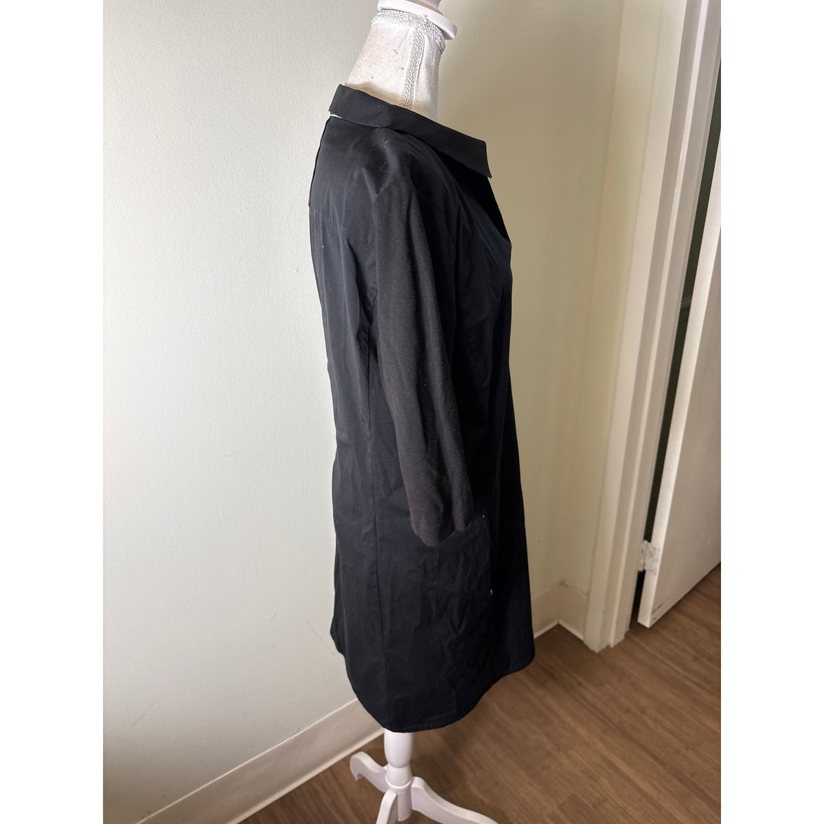 Lafayette 148 Black Mixed Media Tunic Style Dress Sz 8