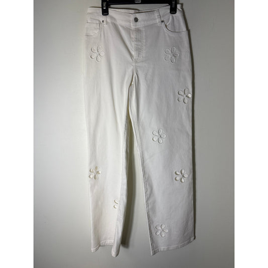 Chelsea & Violet Off White Wide Leg Denim Jeans Sz 29
