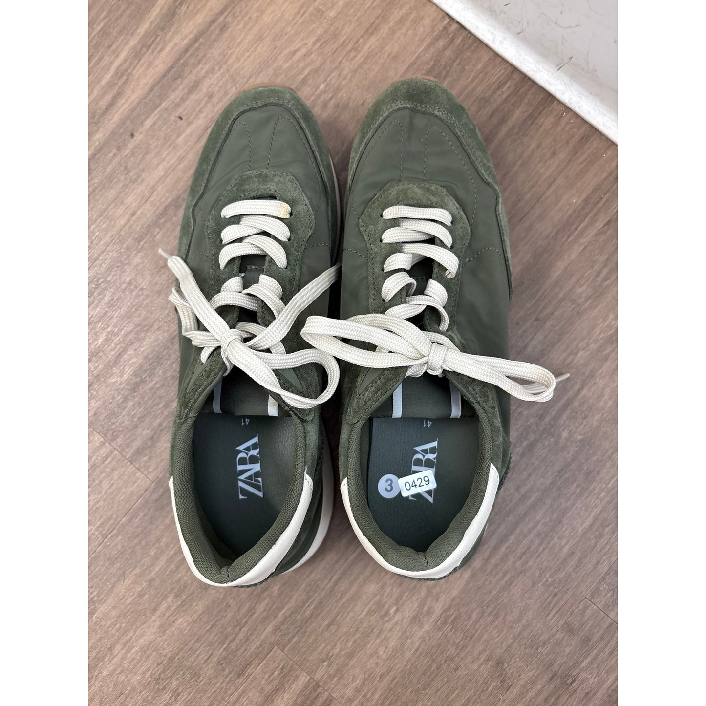 Zara Green Tennis Shoes Sz 10.5 (41)