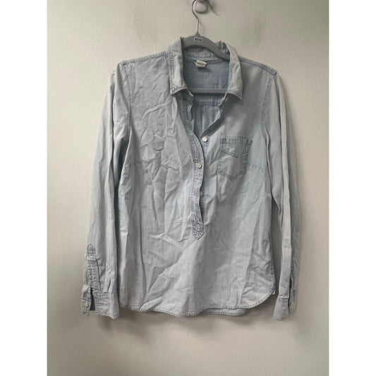 J . Crew Blue Long Sleeve Button Down Shirt Sz S