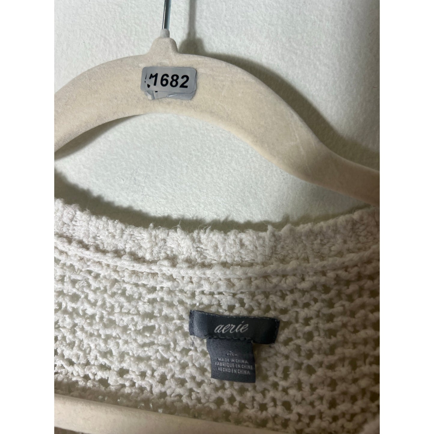 Aerie Off White Knit Long Sleeve Surf Sweater Sz S