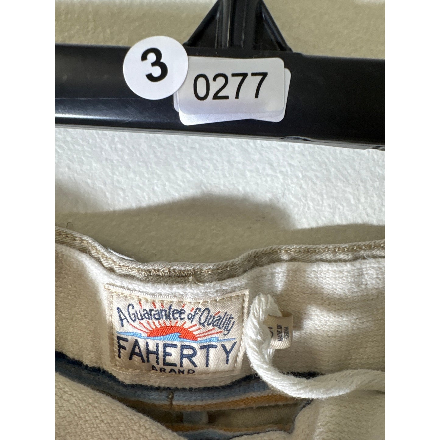 Men's Faherty Brand Khaki Cotton Blend Shorts Sz 35