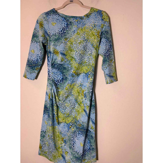 J. McLaughlin Blue and Green Sheeth Dress Sz S