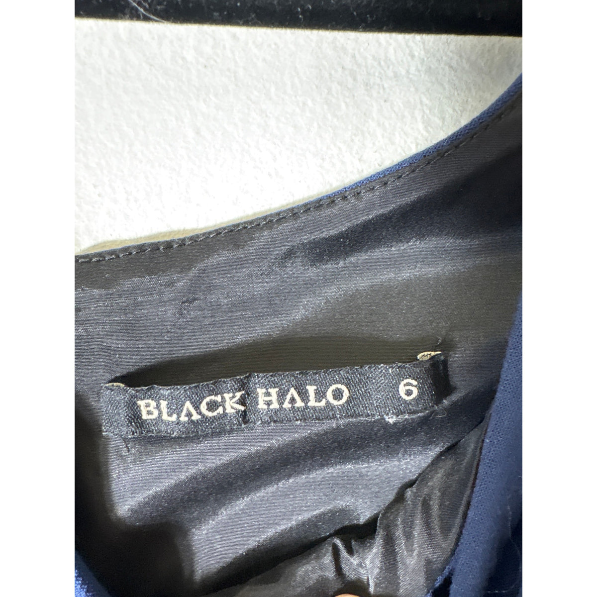 Black Halo Navy Sleeveless Knee Length Party Dress Sz 6
