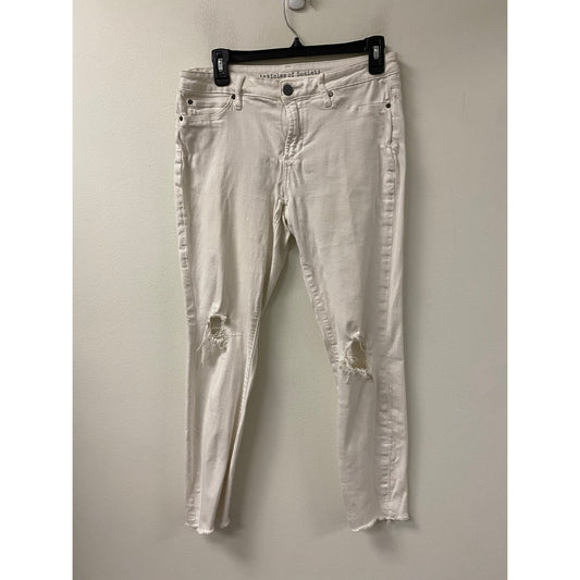 Articles of Society White Distressed Skinny Ankle Jeans Sz 29