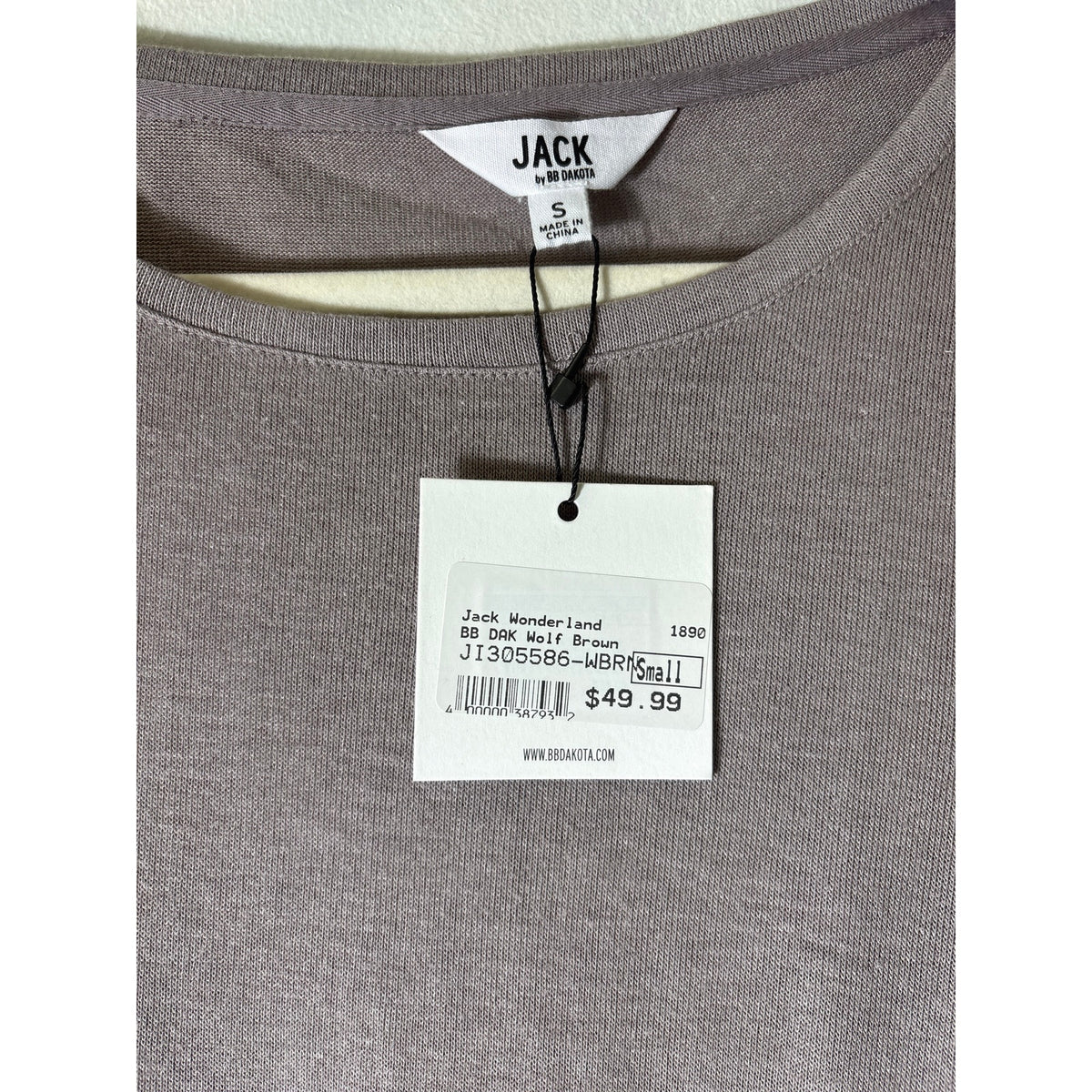 NWT BBa Dakota Wolf Brown Jack Wonderland Bell Sleeve Shirt Sz S
