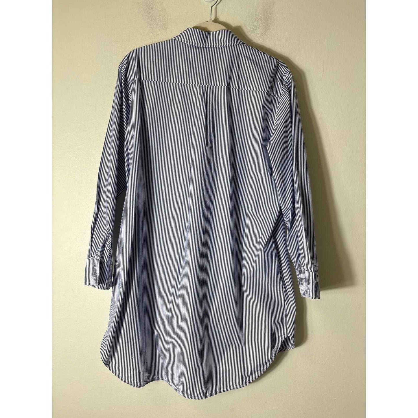 Chou Yatou Blue and White Striped Shirt Dress Sz M