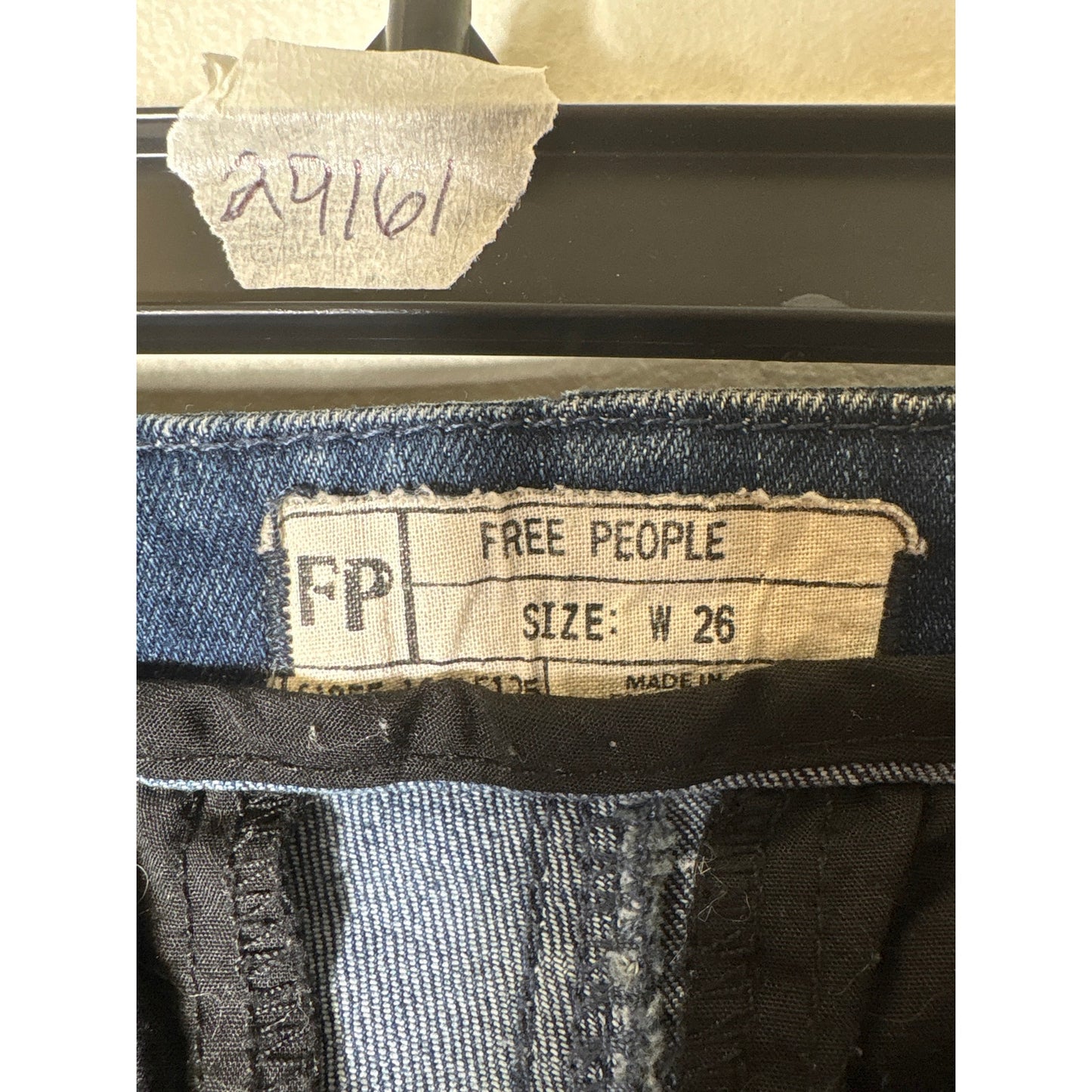 Free People Dark Wash Low Rise Flare Leg Jeans