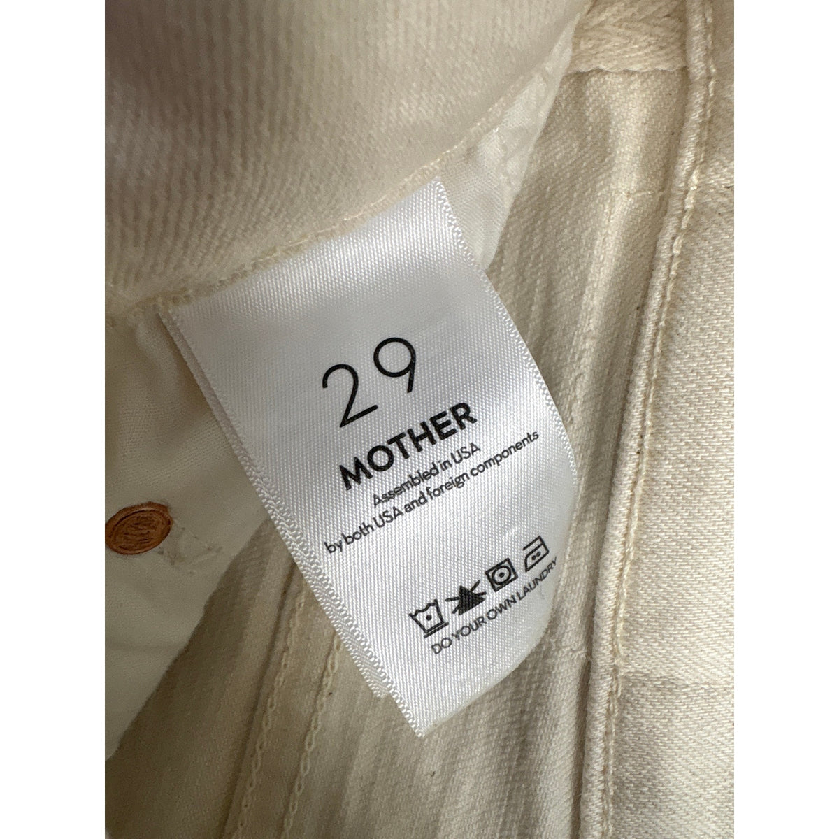 Mother Off White Mid Rise Maven Ankle Fray Jeans Sz 29