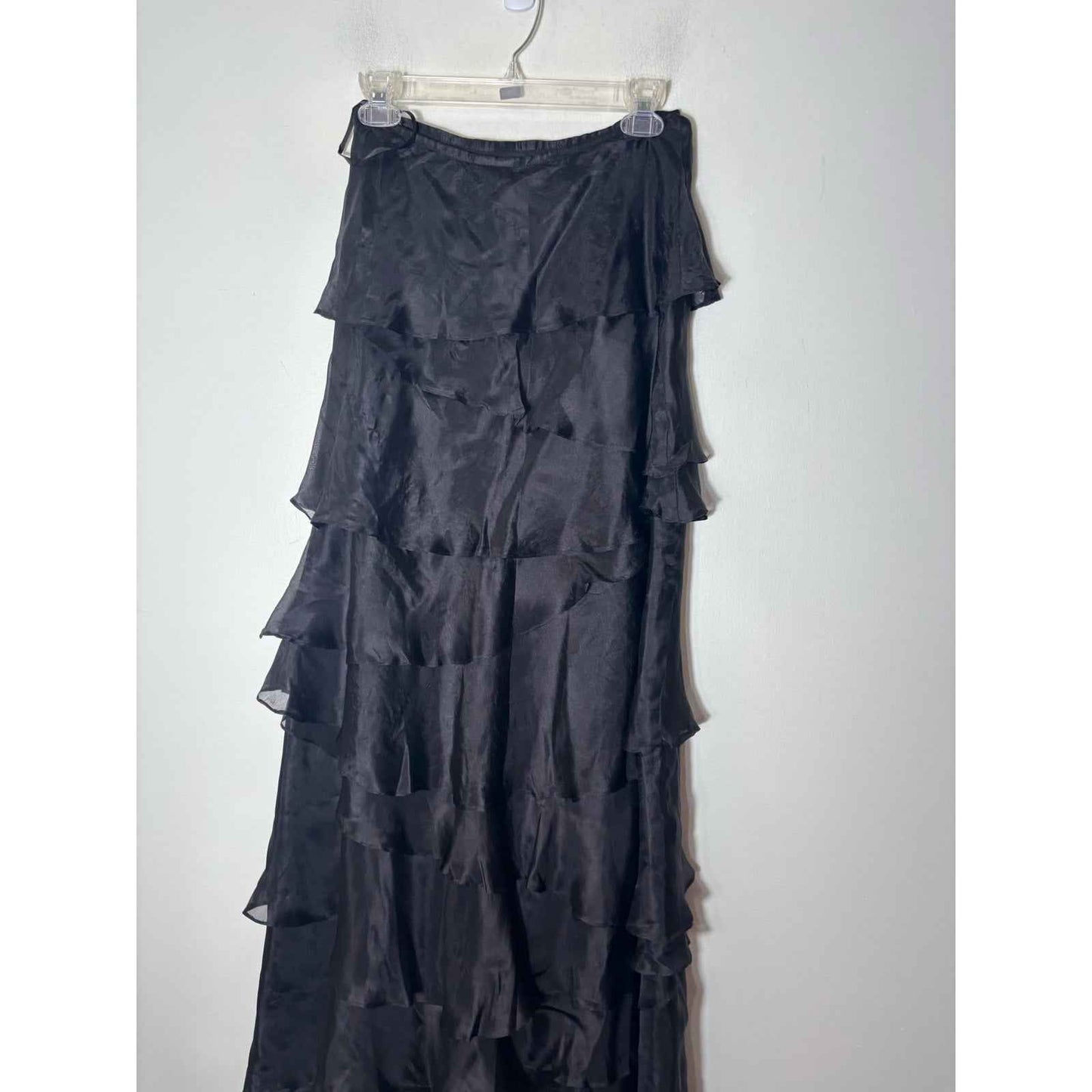 Veronique Young for W Black Tiered Ruffle Skirt Sz 6