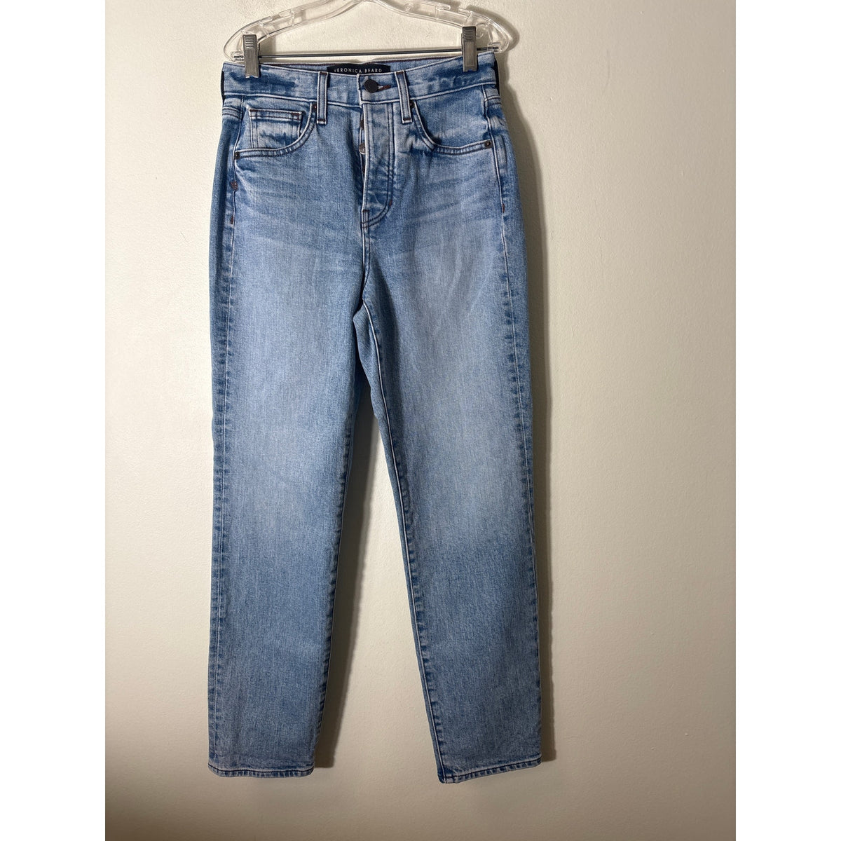 Veronica Beard Slim Straight High Rise Button Fly Denim Sz 25