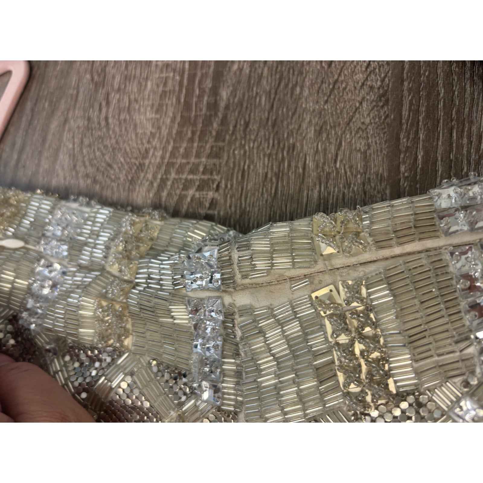 Retrofete Women's Silver and Gold Beaded "Heather"  Mini Dress XS