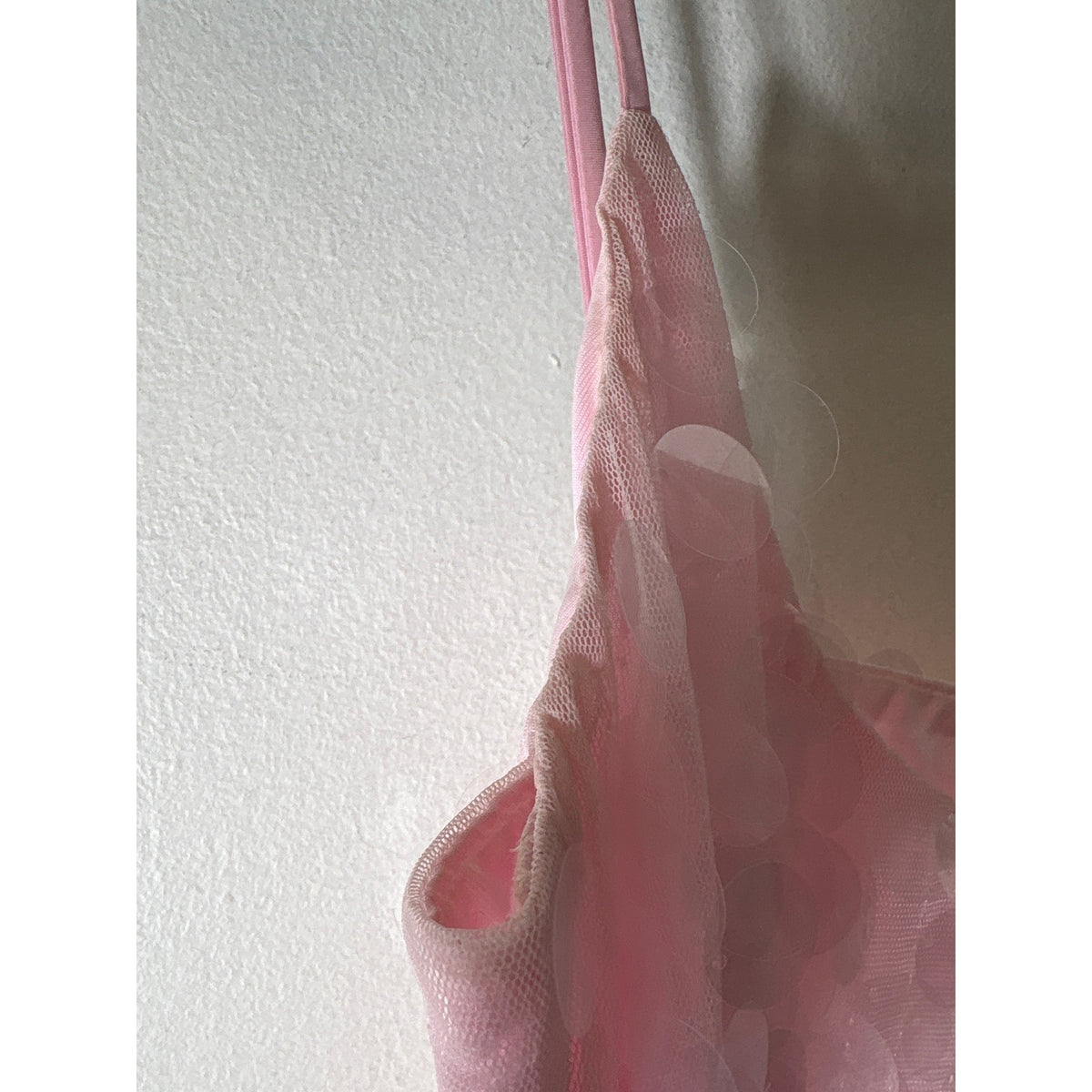 Sndys Pink Clear Fish Scale Mini Dress Sz S