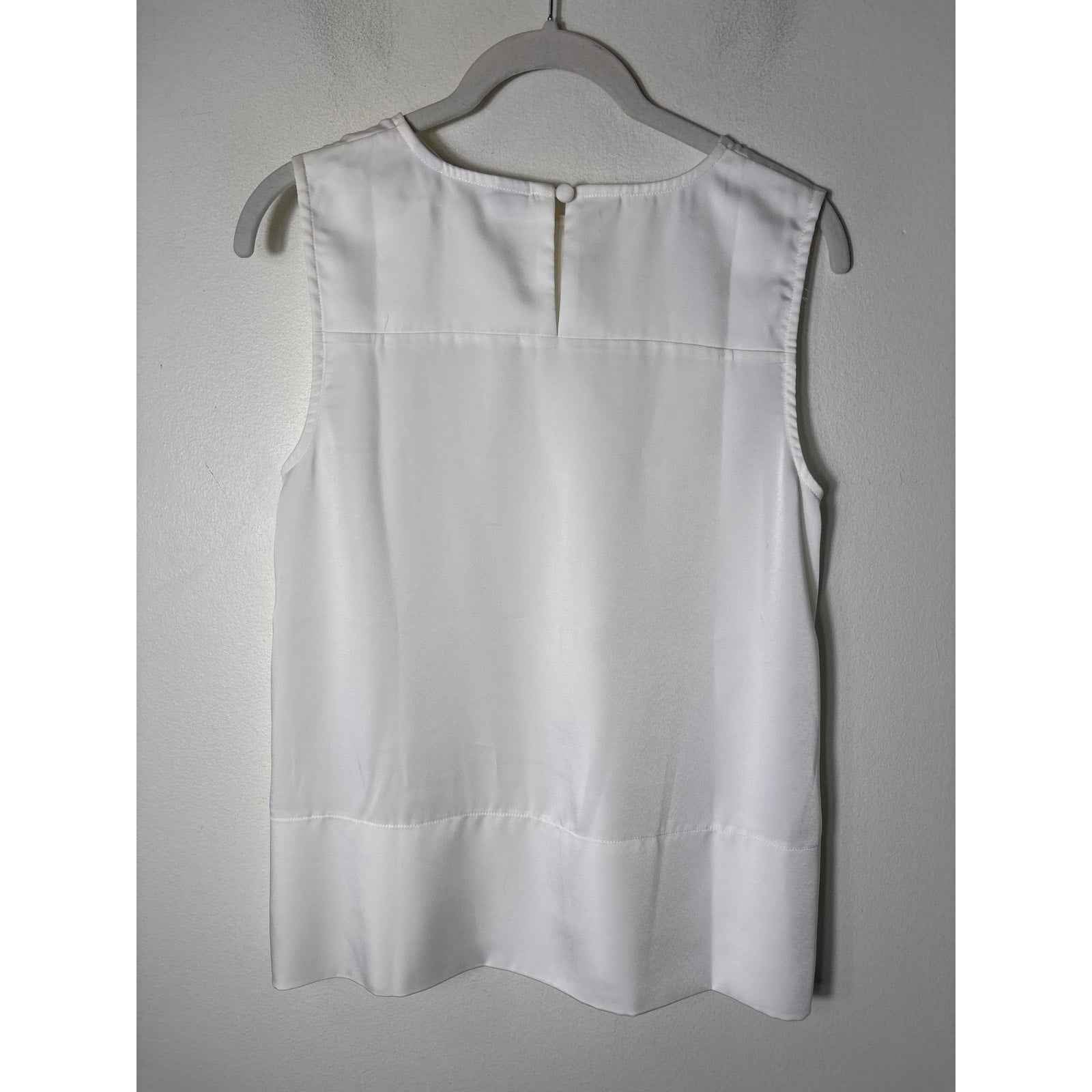 Abby Glass Classic White Sleeveless Tank Sz Xs
