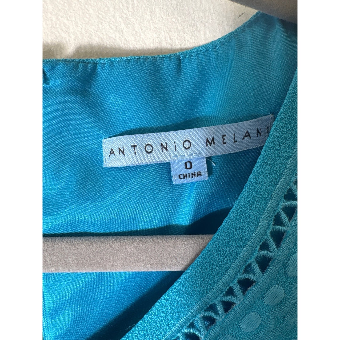 Antonio Melani Teal Blue Sleeveless Knee Length Sheath Dress Sz 0