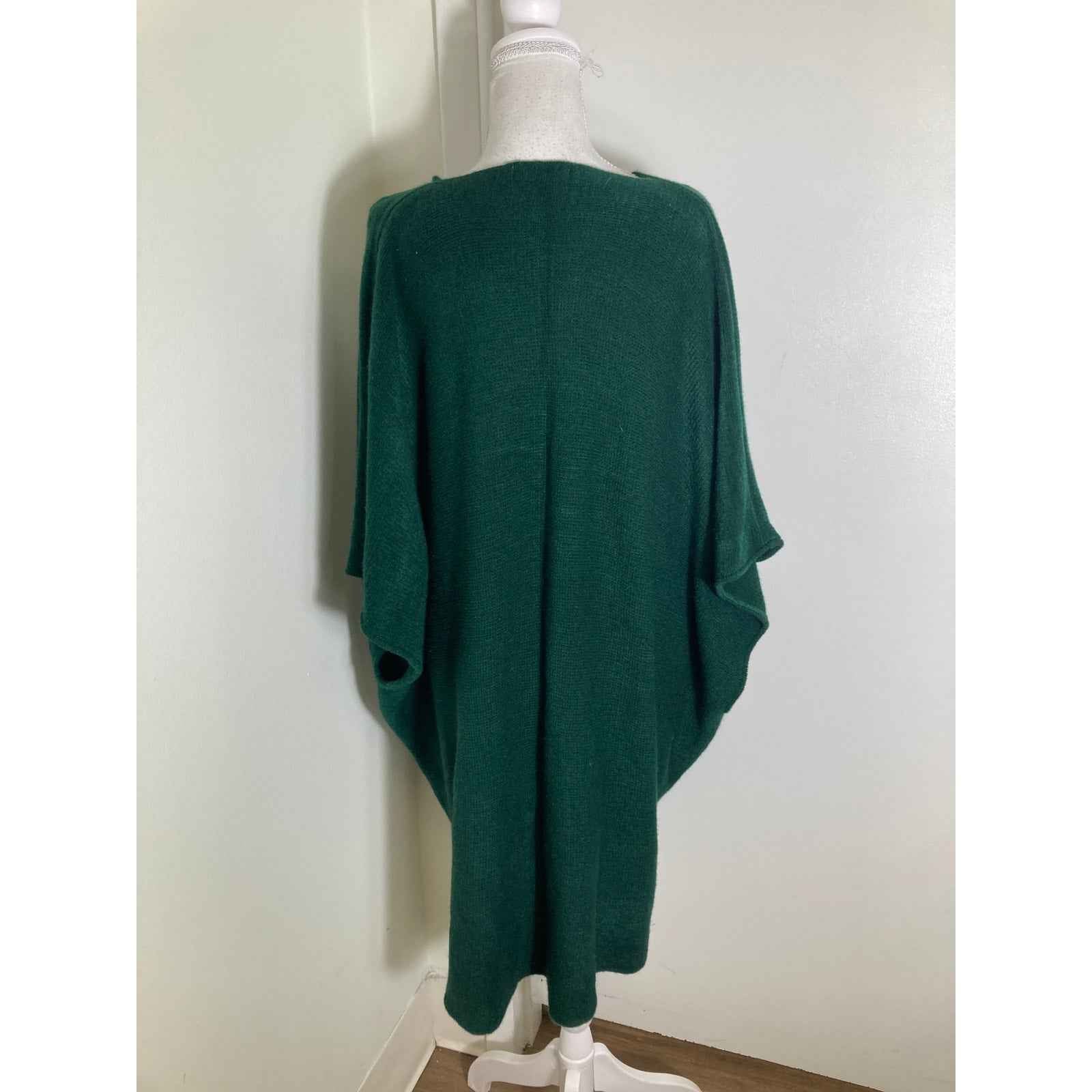 Sleeping On Snow Hunter Green Sweater Poncho One Size