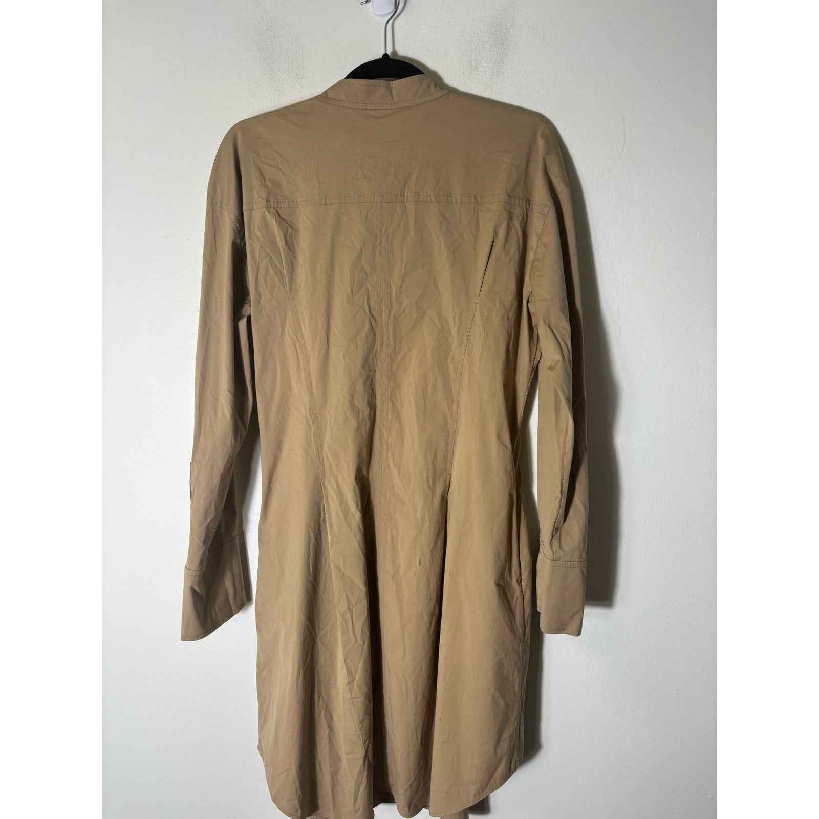 Theory Khaki Button Up A Line Dress Sz M