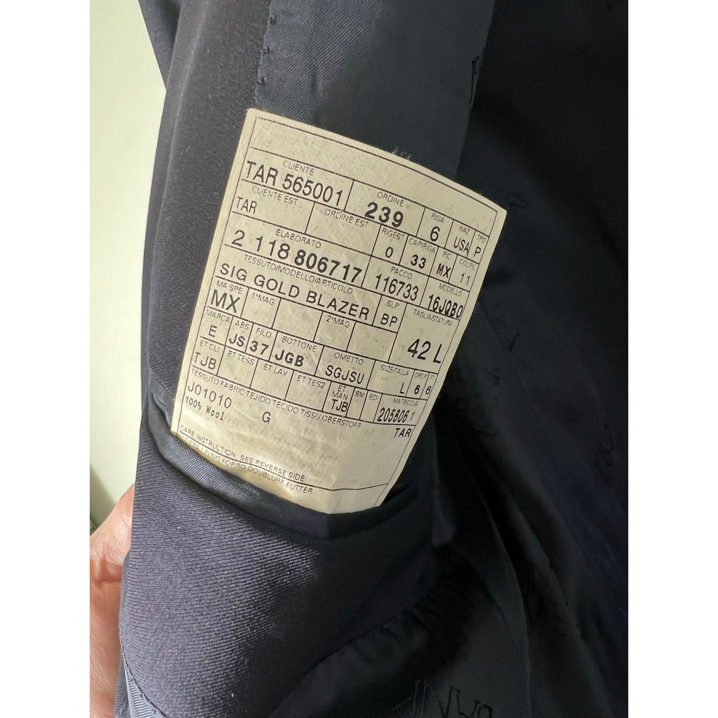 Jos A Bank Mens Navy Blazer 42 long