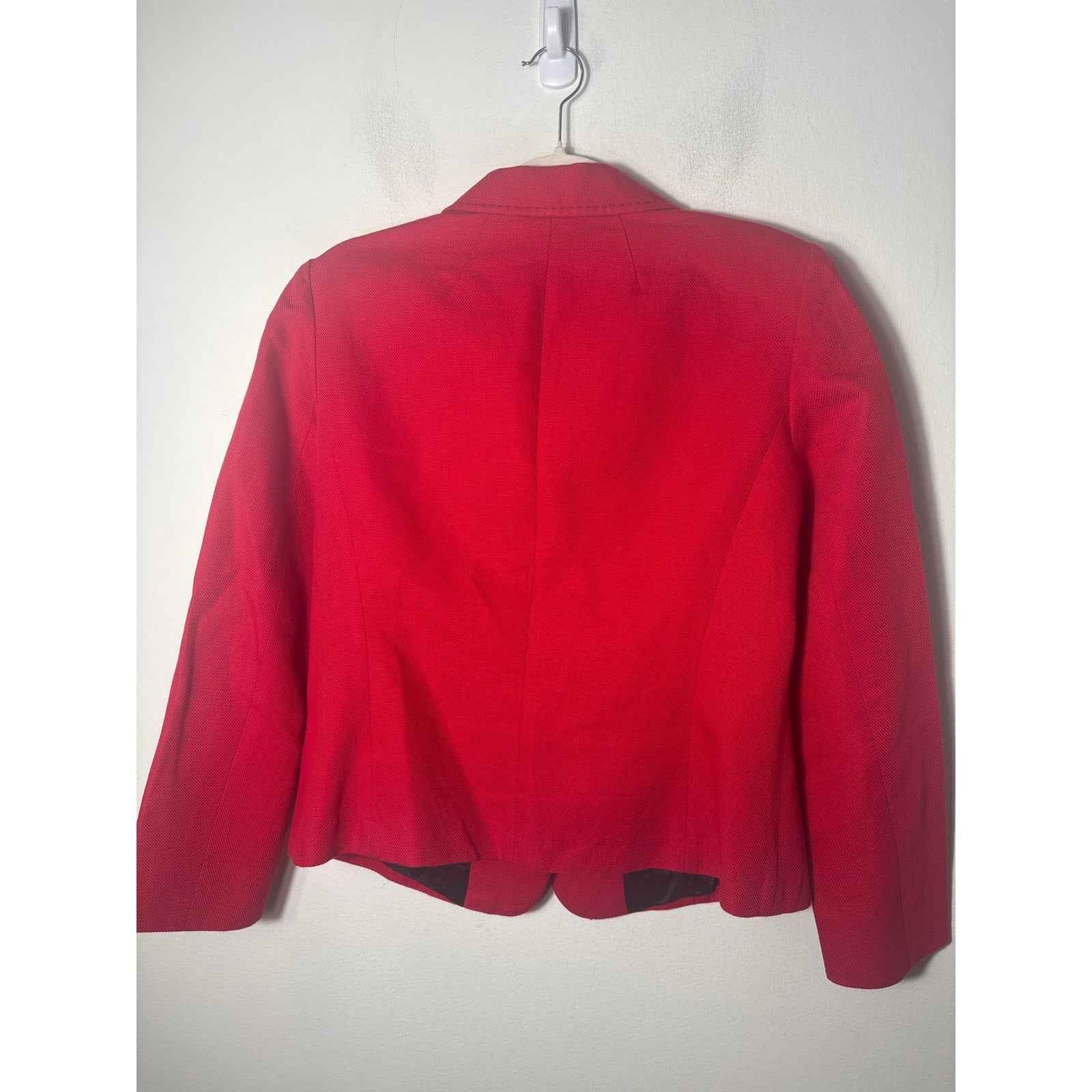 Lafayette 148 Red Long Sleeve 4 Button Blazer Sz 8