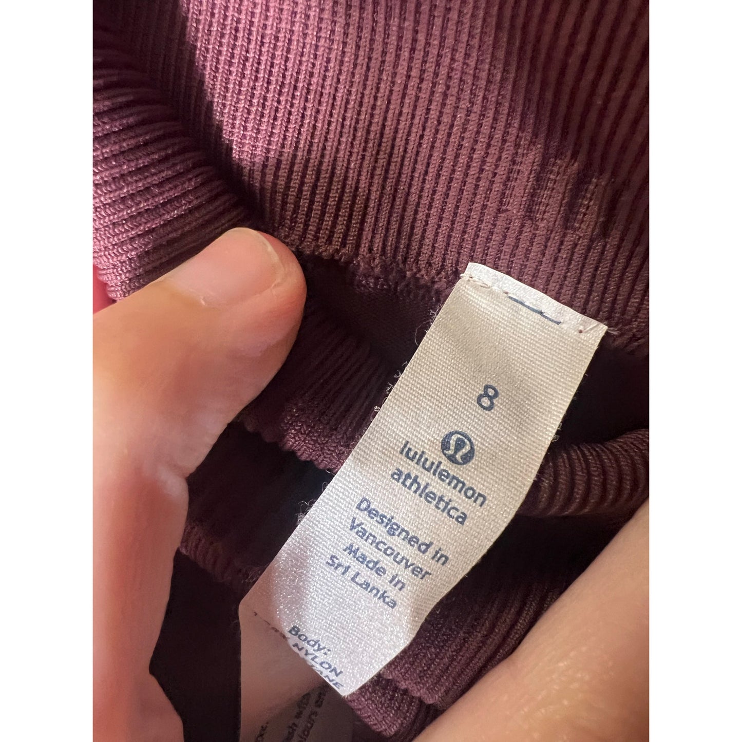 Lululemon Burgandy Maroon Athletic Cropped Leggings Sz 8