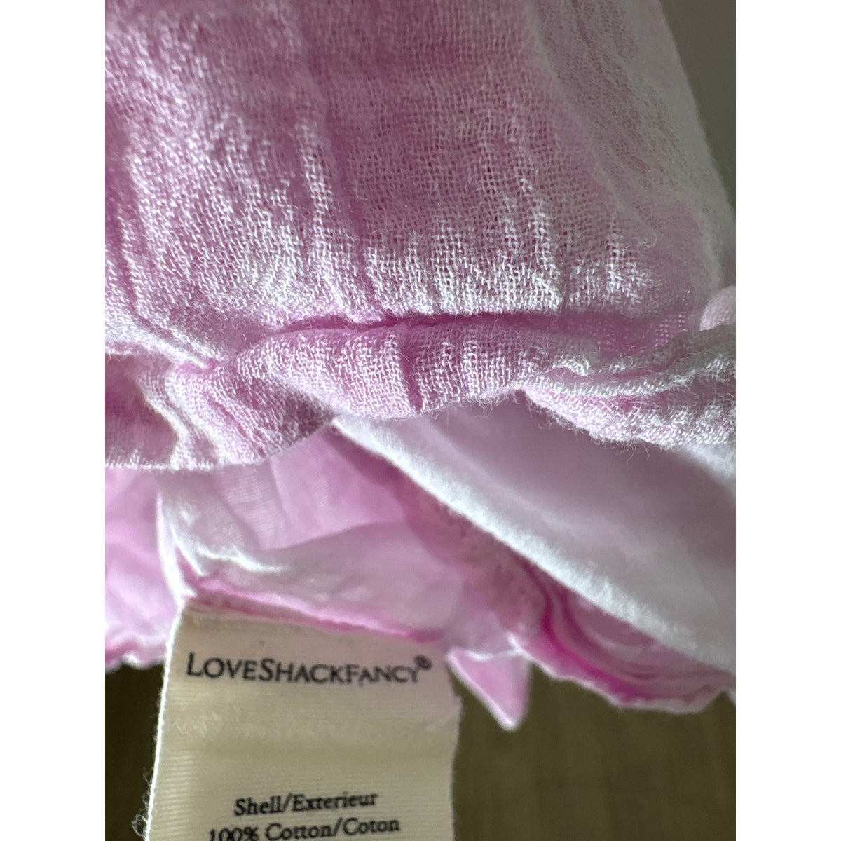 Love Shack Fancy Pink Watercolor Sleeveless Cotton Mini Dress Sz