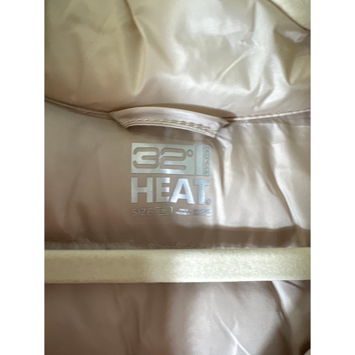 32 Degree Heat Light Tan Puffy Vest Sz M