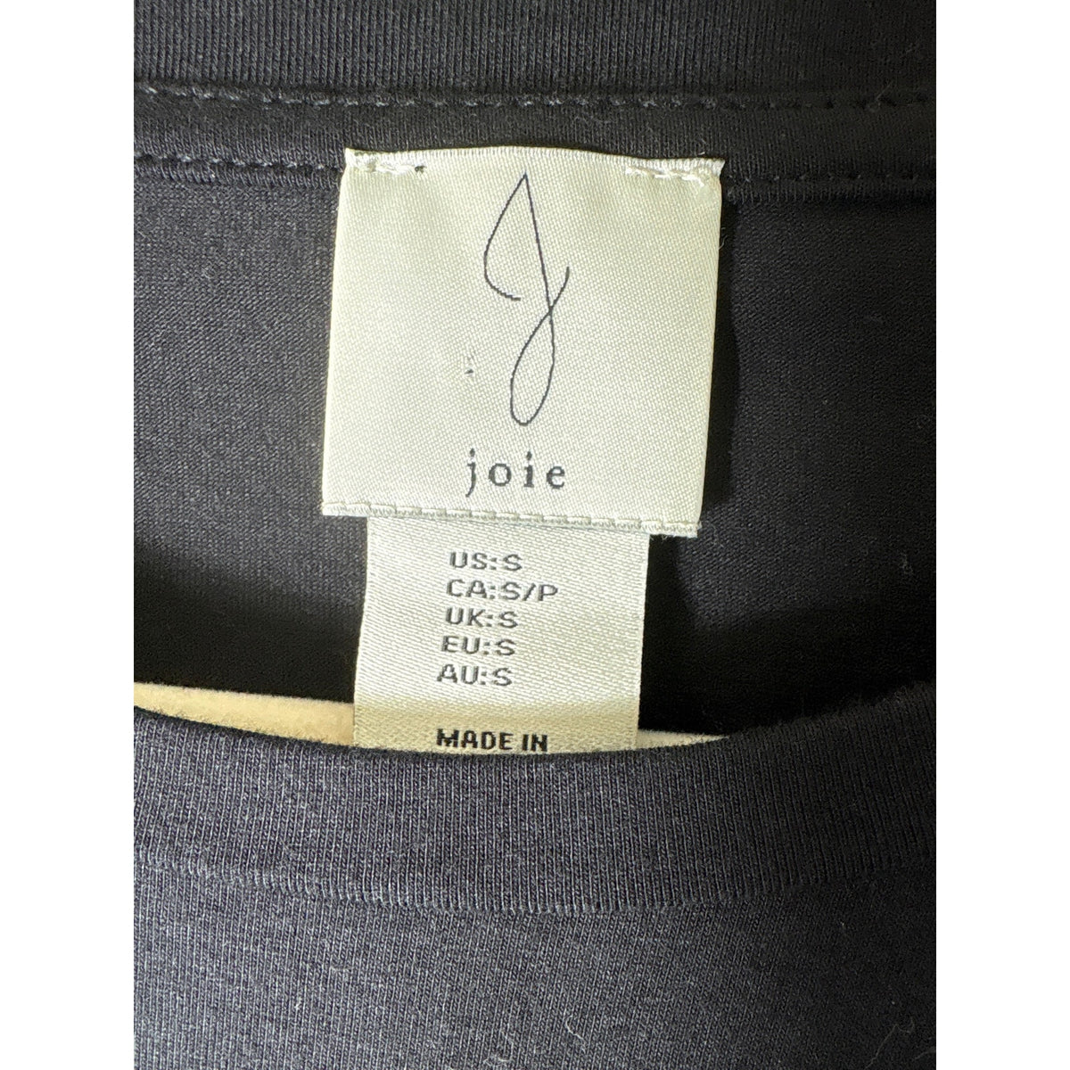 NWT Joie Black Tee With Rhinestone Fringe Sz S