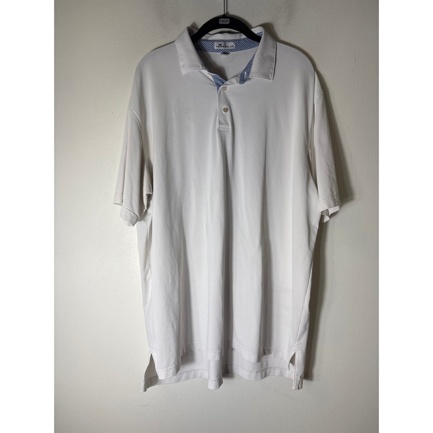 Men's Peter Millar White short Sleeve Golf Shirt Sz XL